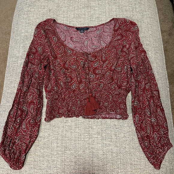 Paisley smocked Crop top - Picture 2 of 8
